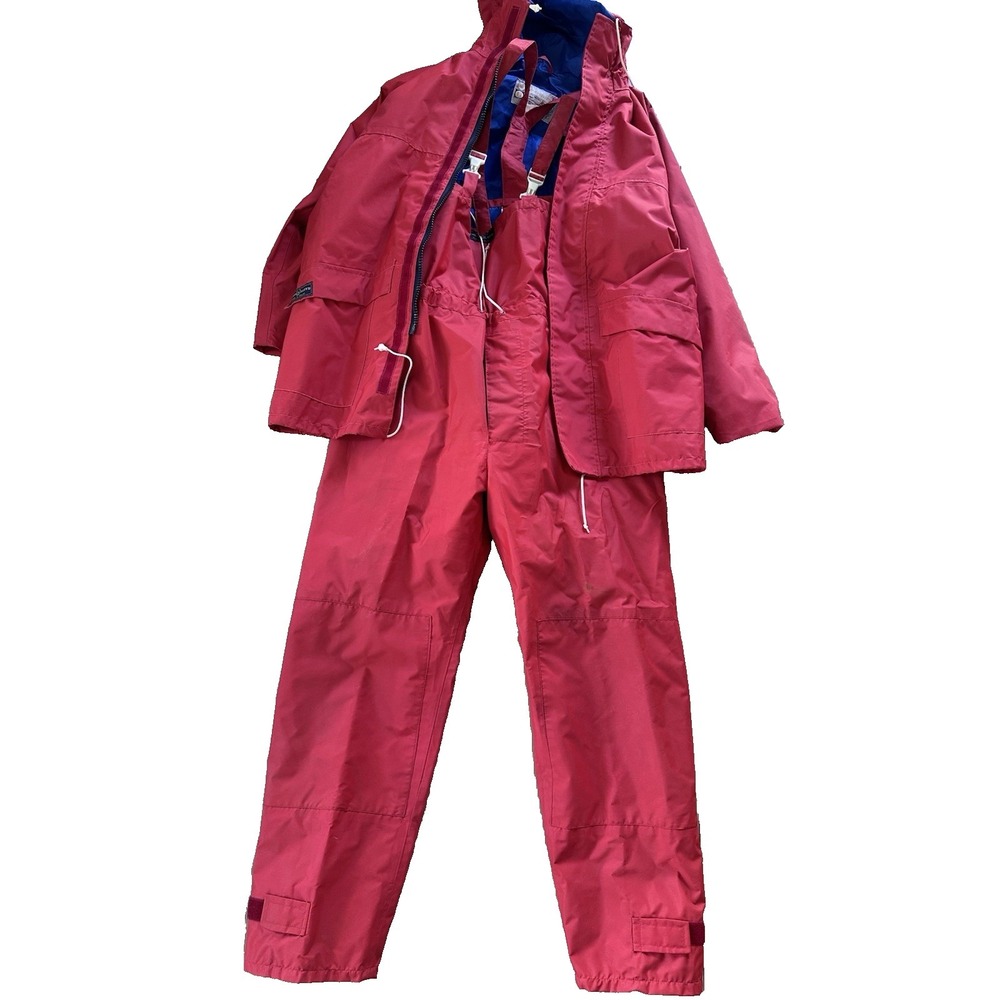 Henri Lloyd Mens Sailing Jacket & Bib Pants Fishing Marine Large Red Nylon